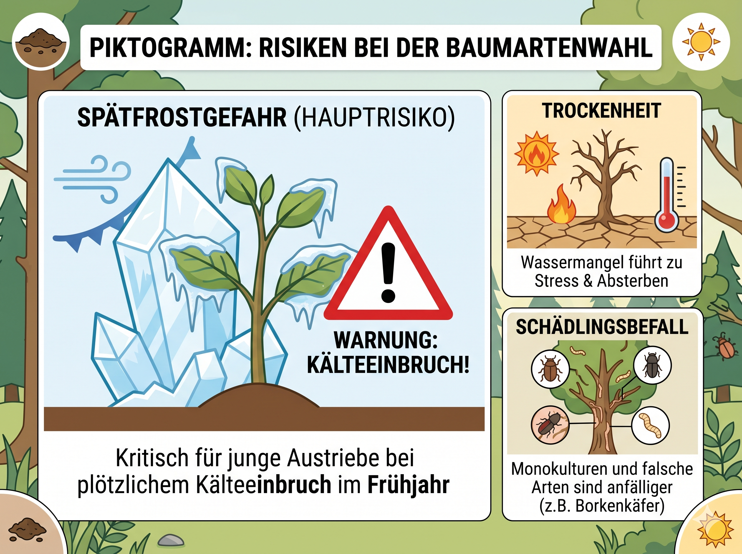 Risiken bei der baumartenwahl