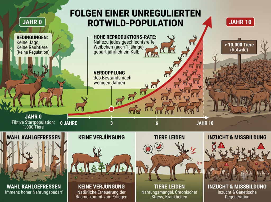 Rotwild keine Regulierung