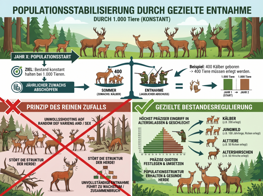 rotwild Populationsstabilisierung
